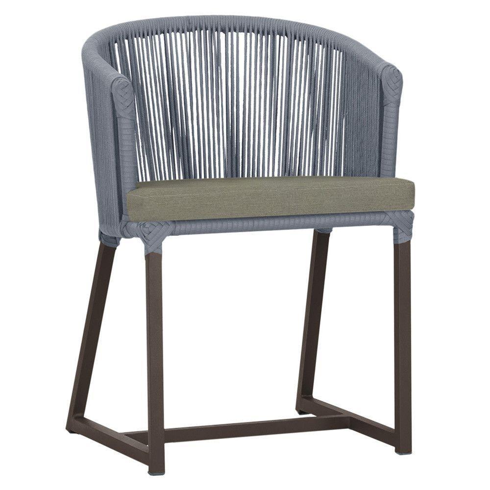 Cadeira De Jantar Noronha Alumínio Marrom E8 Trama Original Prata - 1