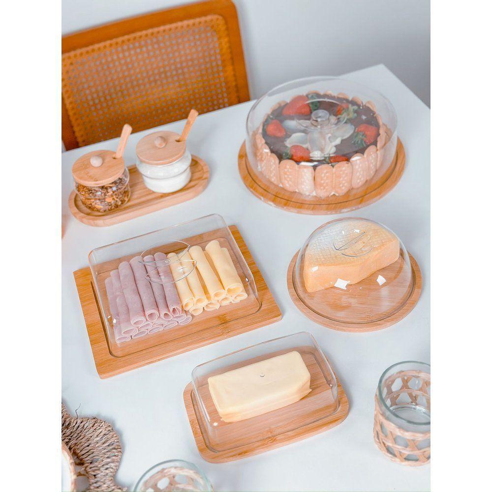 Kit Açucareiro + Jarra 1 Litro Vidro E Bambu - 4