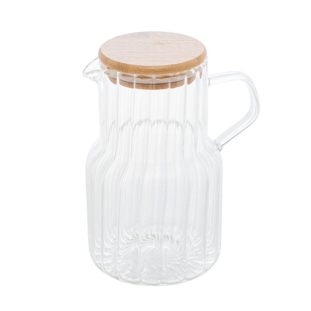 Kit Açucareiro + Jarra 1 Litro Vidro E Bambu - 5