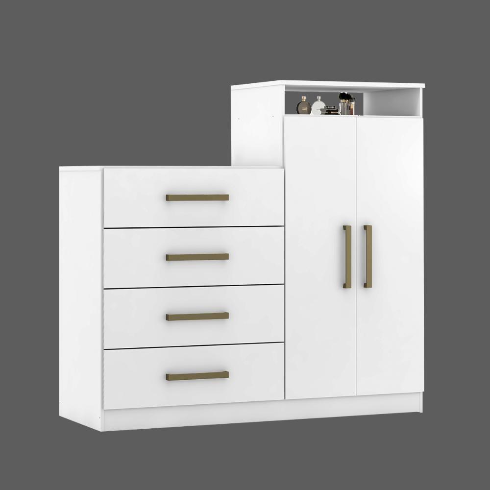 Cômoda 4 Gavetas 2 Portas 1 Nicho Latida - Branco - 4