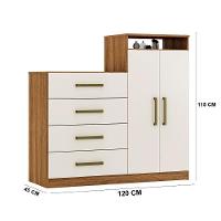 Cômoda 4 Gavetas 2 Portas 1 Nicho Latida - Amendola-off White - 2