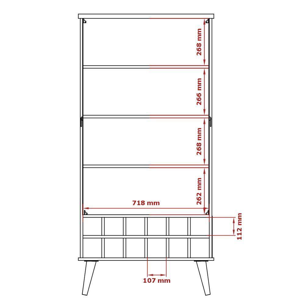 Cristaleira Retro Alto Padrão 2 Porta Vidro Com Adega Luxo off White cumaru - 7