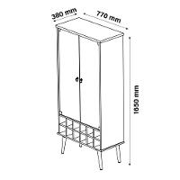 Cristaleira Retro Alto Padrão 2 Porta Vidro Com Adega Luxo off White cumaru - 6