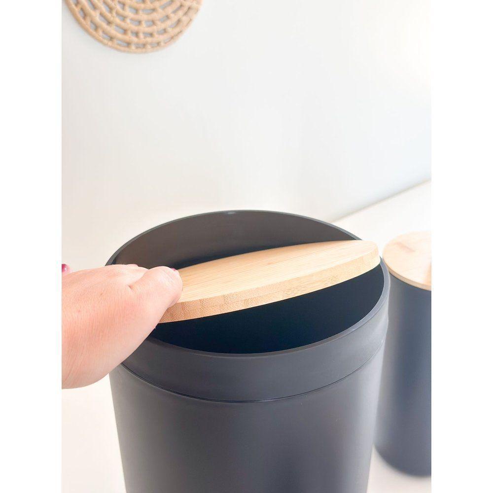 Kit Para Banheiro Em Bambu 6 Peças Preto - 7