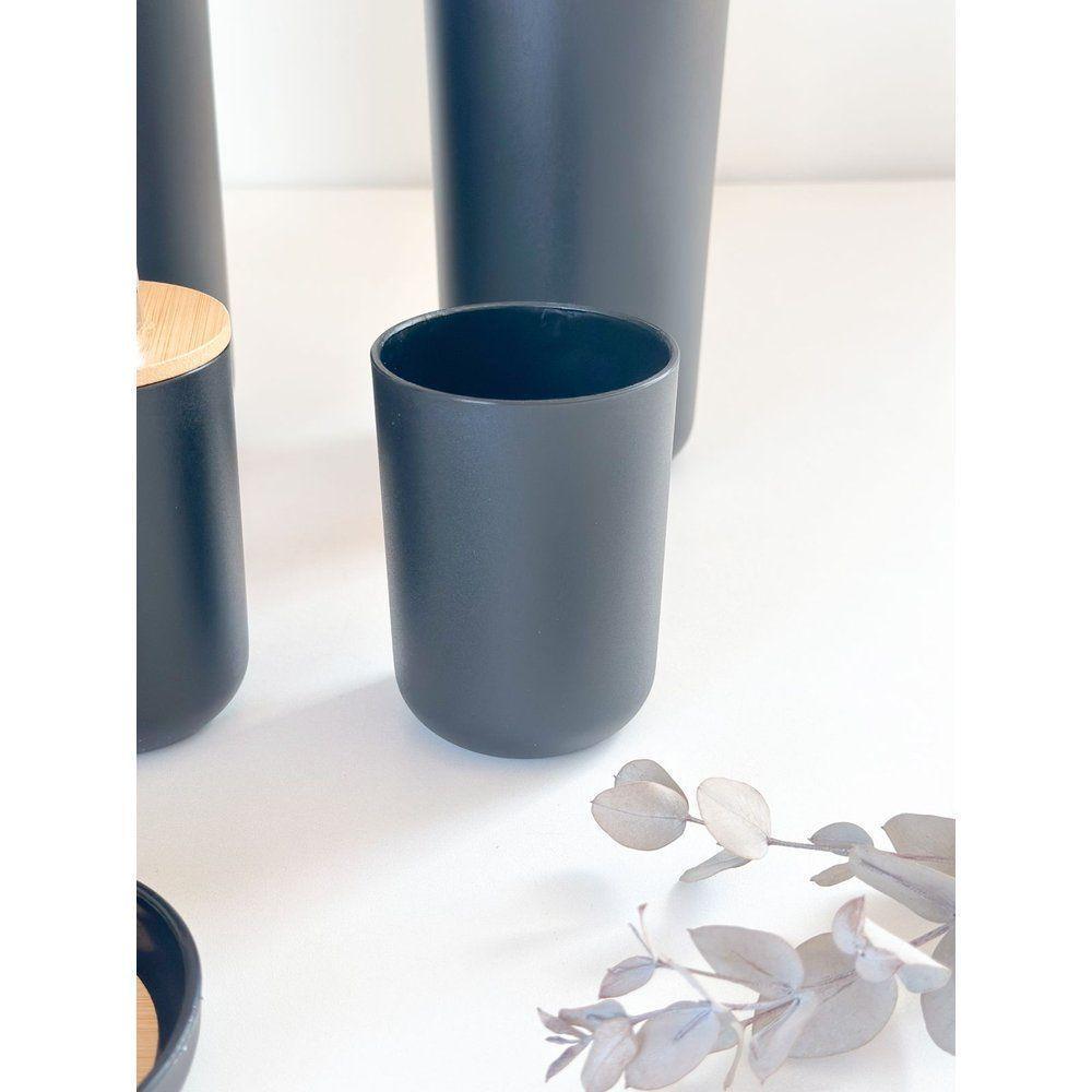 Kit Para Banheiro Em Bambu 6 Peças Preto - 8