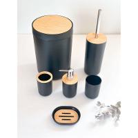 Kit Para Banheiro Em Bambu 6 Peças Preto - 2