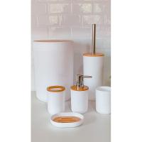 Kit Para Banheiro Em Bambu 6 Peças Branco - 2