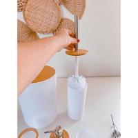 Kit Para Banheiro Em Bambu 6 Peças Branco - 6