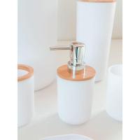 Kit Para Banheiro Em Bambu 6 Peças Branco - 8