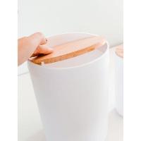 Kit Para Banheiro Em Bambu 6 Peças Branco - 9