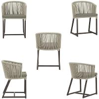 Cadeira De Jantar Noronha Alumínio Marrom E8 Trama Original Rami - 5