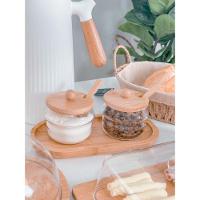 Kit Bandeja + 2 Potes Com Colher Em Bambu - 3