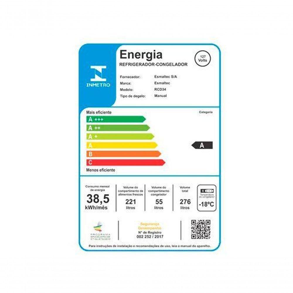 Geladeira Esmaltec Inverter 306L Degelo Manual RCD38PRO Branco 110V - 5