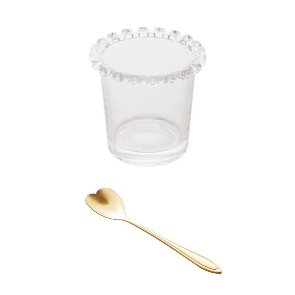 Kit Porta Colher + 4 Colheres Café | Chá Coração Dourado - 1