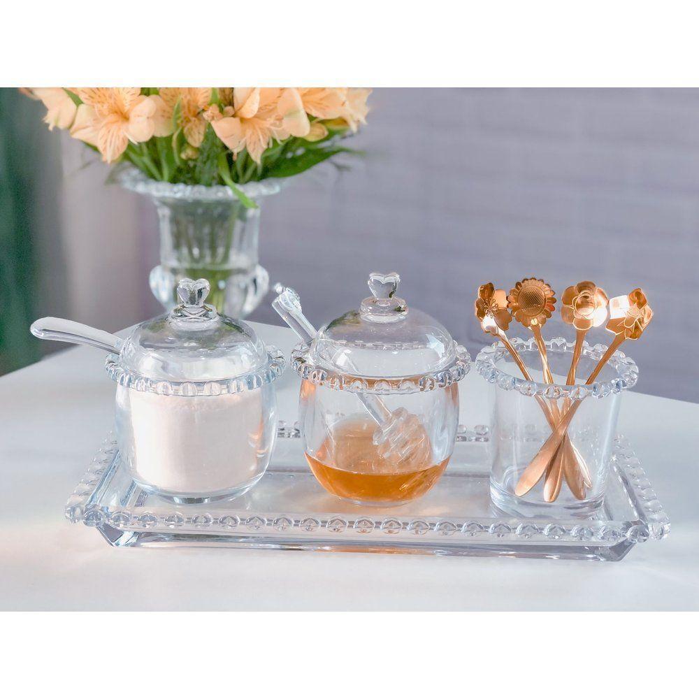 Kit Porta Colher + 4 Colheres Café | Chá Coração Dourado - 3