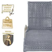 Espreguiçadeira Catar Mesa Corda Náutica Piscina Alumínio Prata - 2