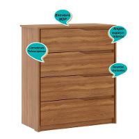 Cômoda 4 Gavetas Parde - Amendola Touch