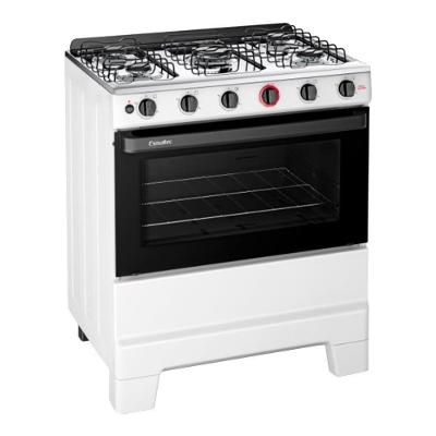 Fogão de Piso 5 Bocas a Gás Esmaltec Ideal Super F5IAB5121 Mesa em Aço Inox Branco Bivolt