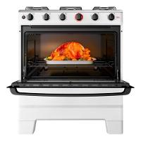 Fogão 5 Bocas Esmaltec Ideal Super Mesa em Aço Inox Acendimento Automático F5IAB5121 Branco - Bivolt