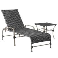 Espreguiçadeira Catar Mesa Corda Náutica Piscina Alumínio Preto - 1