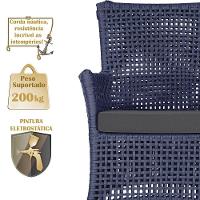 Sofá E Mesa Igapó 2 Lugares Varanda Jardim Piscina Aluminio Azul
