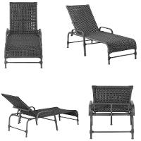 Espreguiçadeira Catar Mesa Corda Alumínio Náutica Piscina Preto - 5