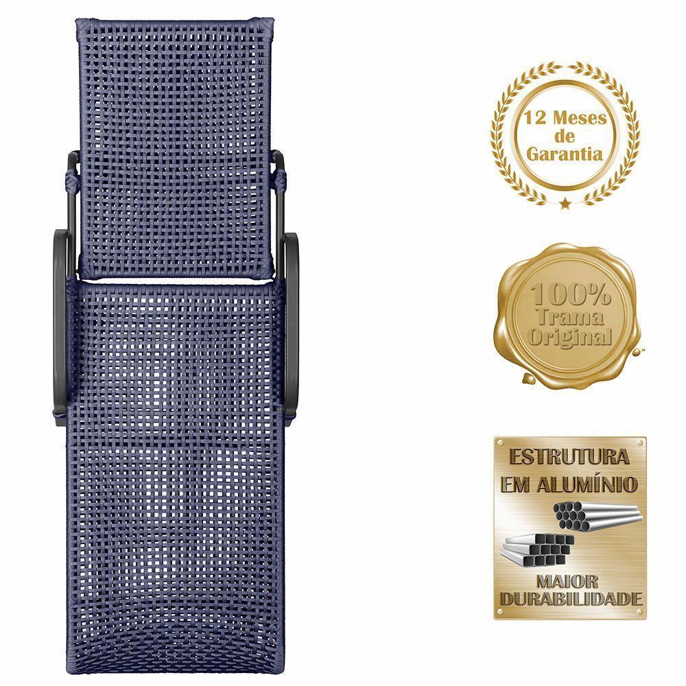 Espreguiçadeira Catar Mesa Corda Alumínio Náutica Piscina Azul - 3