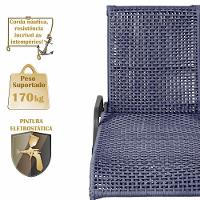 Espreguiçadeira Catar Mesa Corda Alumínio Náutica Piscina Azul