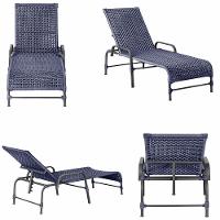 Espreguiçadeira Catar Mesa Corda Alumínio Náutica Piscina Azul - 5