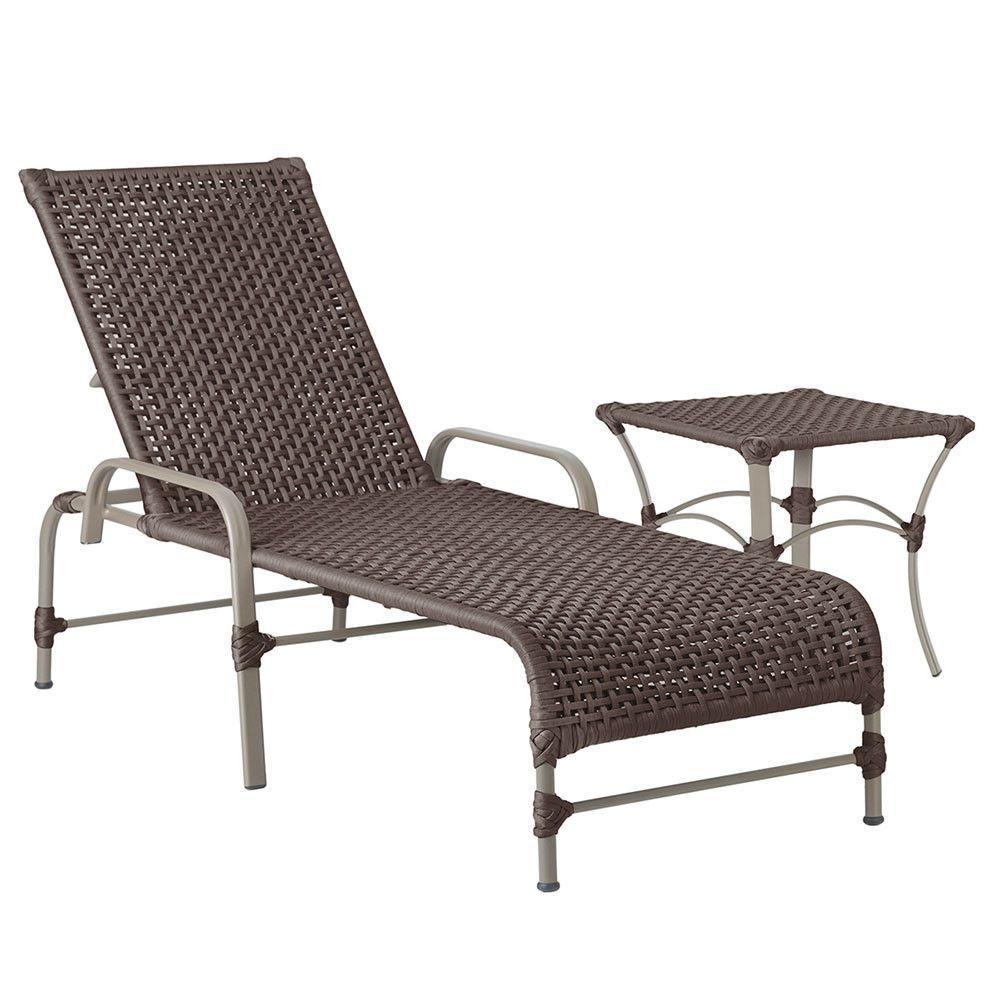 Espreguiçadeira Catar Mesa Corda Náutica Piscina Alumínio Marrom - 1