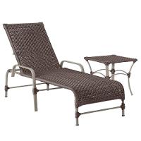 Espreguiçadeira Catar Mesa Corda Náutica Piscina Alumínio Marrom - 1