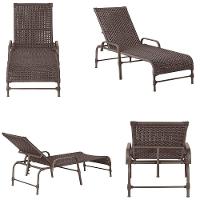 Espreguiçadeira Catar Mesa Corda Náutica Piscina Alumínio Marrom - 5