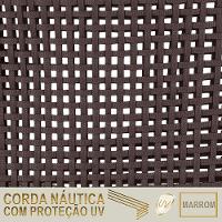 Espreguiçadeira Catar Mesa Corda Náutica Piscina Alumínio Marrom - 6