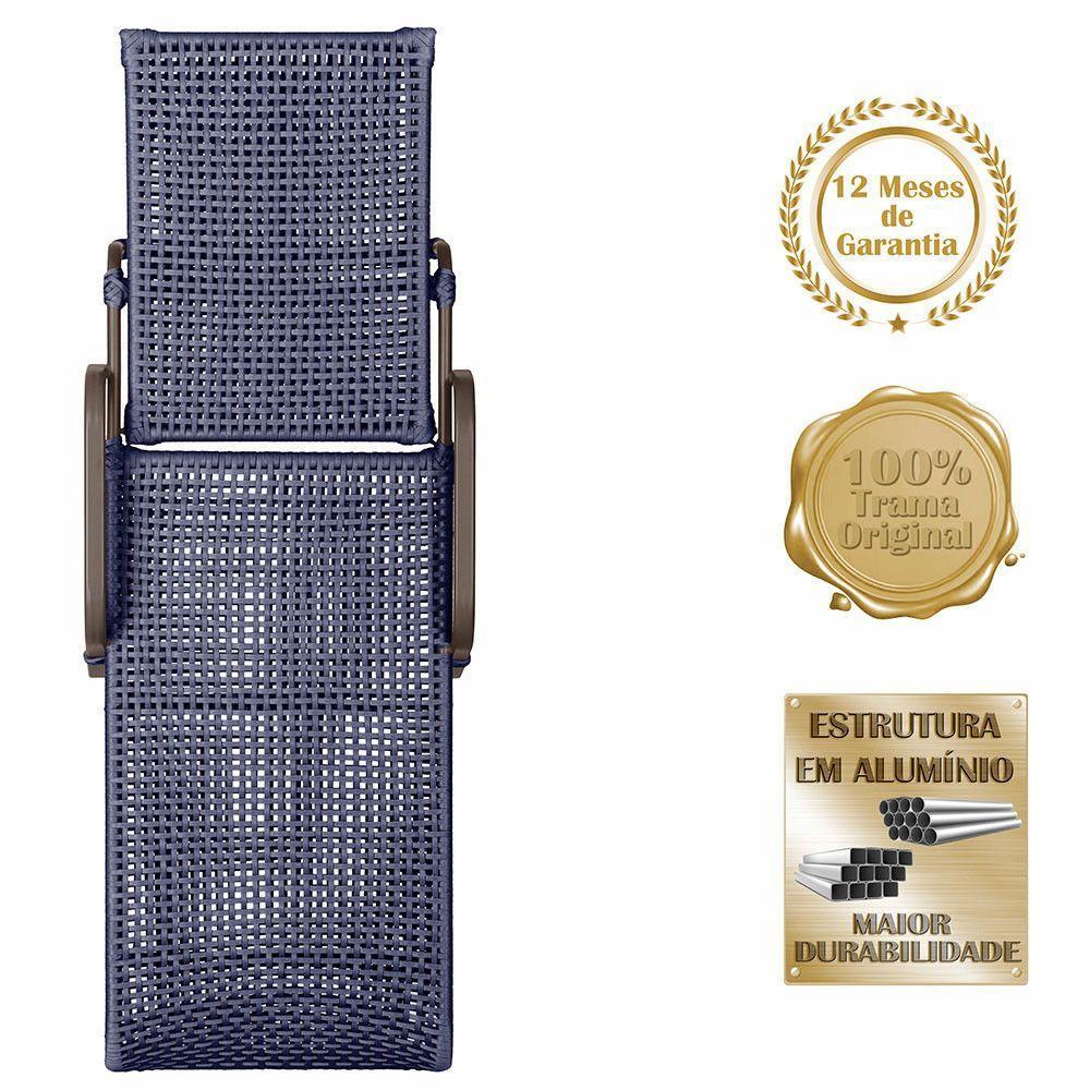 Espreguiçadeira Catar Mesa Corda Náutica Piscina Trama Azul - 2