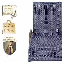 Espreguiçadeira Catar Mesa Corda Náutica Piscina Trama Azul