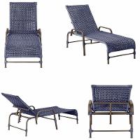 Espreguiçadeira Catar Mesa Corda Náutica Piscina Trama Azul - 5