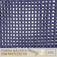 Espreguiçadeira Catar Mesa Corda Náutica Piscina Trama Azul - 6