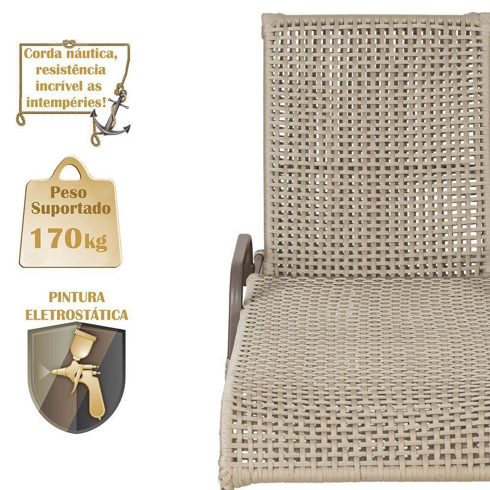 Espreguiçadeira Catar Mesa Corda Náutica Piscina Trama Rami - 4