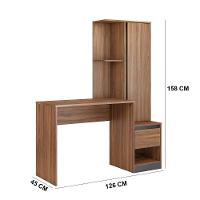 Escrivaninha Com Armario 1 Porta 1 Gaveta 1 Nicho Office Bélgica Amendola Grafito - 2