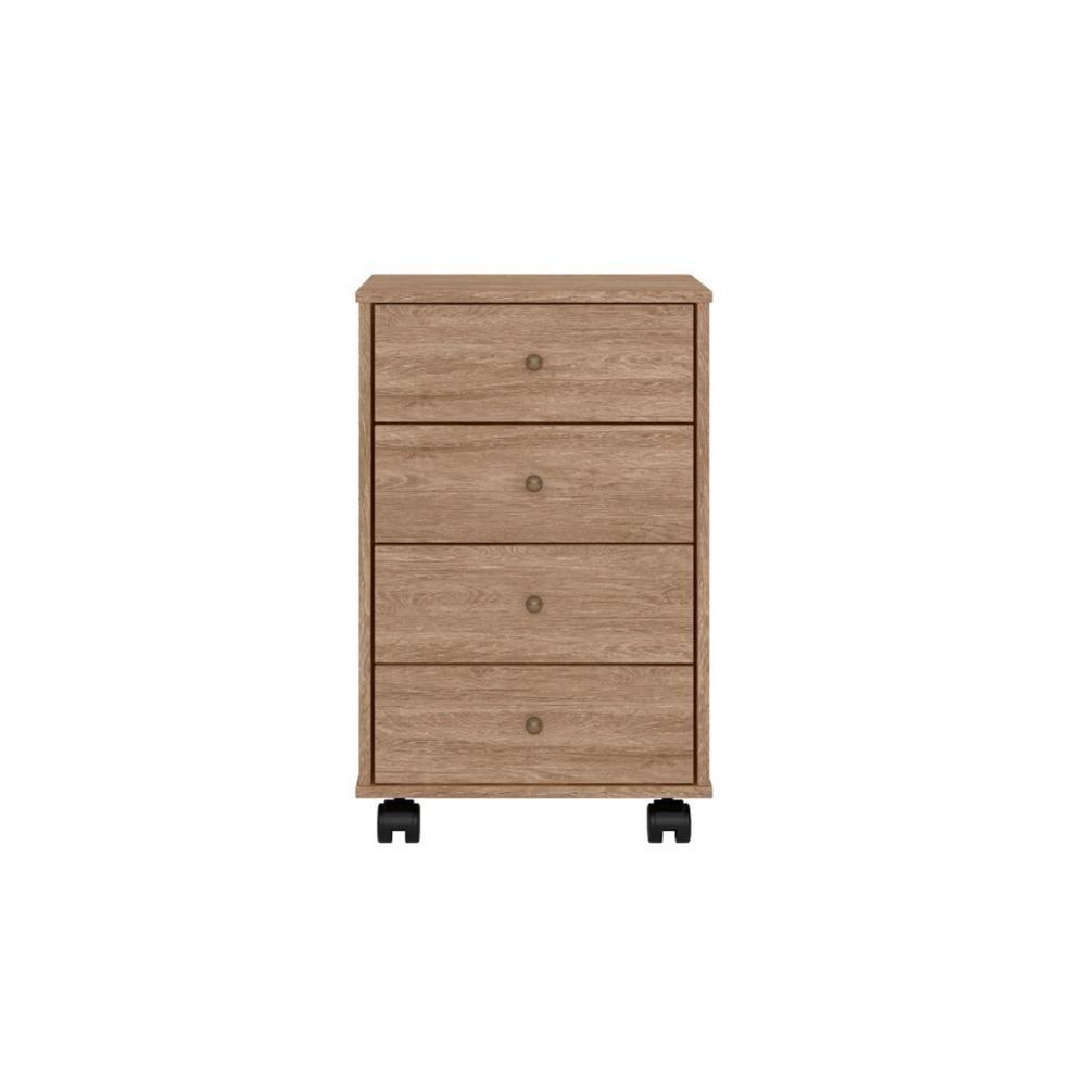 Gaveteiro 4 Gavetas Com Rodizios Office Estônia Amendola Grafito - 7