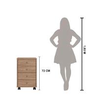 Gaveteiro 4 Gavetas Com Rodizios Office Estônia Amendola Grafito - 3