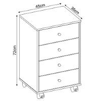 Gaveteiro 4 Gavetas Com Rodizios Office Estônia Amendola Grafito - 6