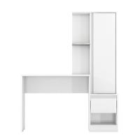 Escrivaninha Com Armario 1 Porta 1 Gaveta 1 Nicho Office Bélgica Branco - 7