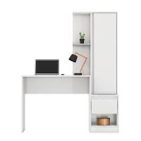 Escrivaninha Com Armario 1 Porta 1 Gaveta 1 Nicho Office Bélgica Branco - 8