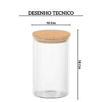 Pote De Vidro Circular Hermético Multiuso Com Tampa De Bambu 1200ml - 5