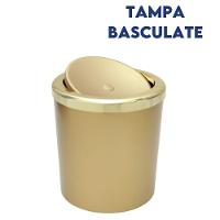 Lixeira Com Tampa Basculante Para Banheiro Cozinha 5litros Haus Dourada - 3