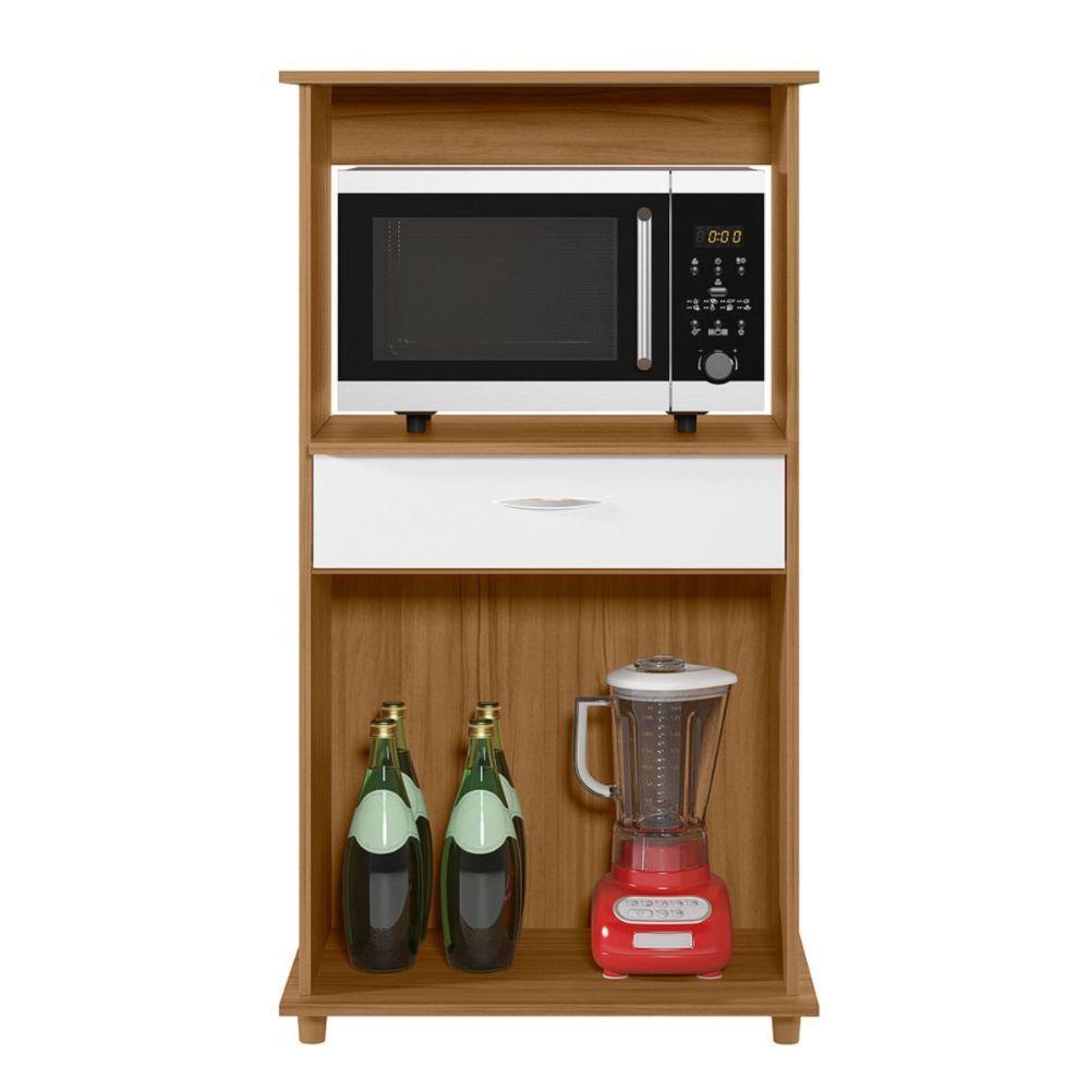 Balcão Notável Multiuso Para Micro-ondas/forno Freijo/branco - 4