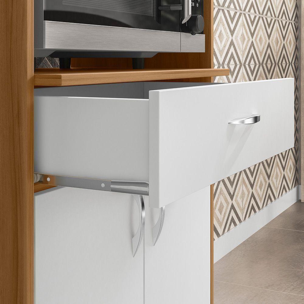 Balcão Notável Multiuso Para Micro-ondas/forno Freijo/branco - 6