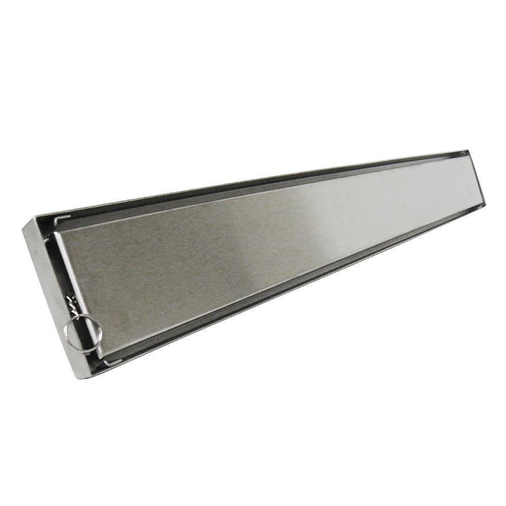 Ralo Invisivel Linear Aço Inox 60cm Anti Odor Insetos Tampa Escovada Banheiro Canto - 1