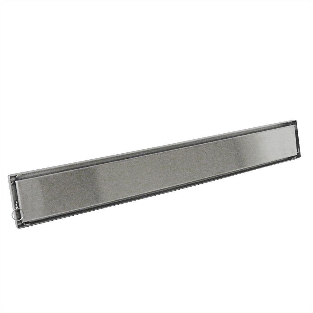 Ralo Invisivel Linear Aço Inox 60cm Anti Odor Insetos Tampa Escovada Banheiro Canto - 6